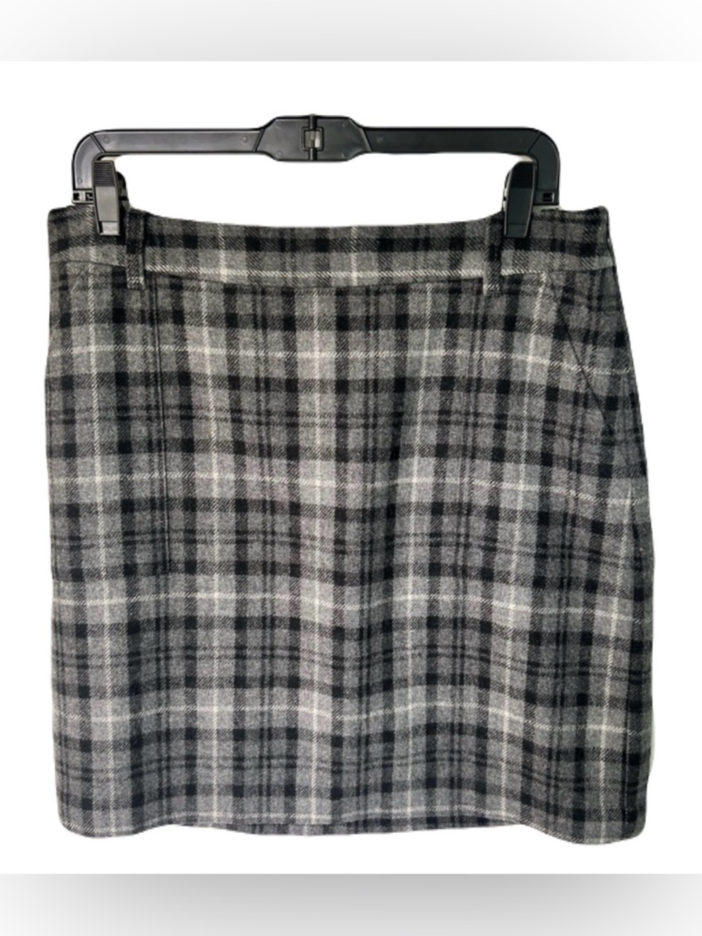 Eddie Bauer Gray and Black Plaid Mini Skirt